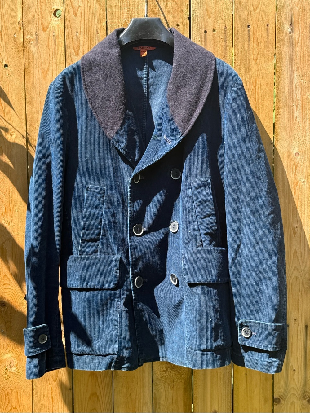 Barena Venezia Doria Matador Navy Corduroy Double Breasted Jacket